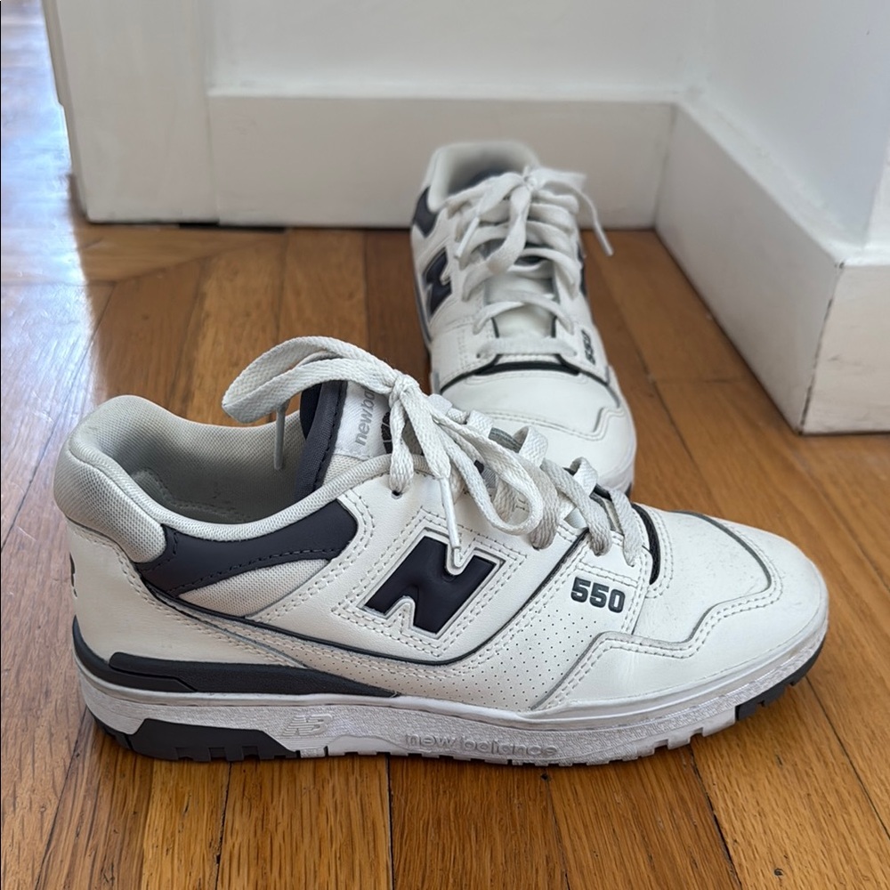 New Balance 550 White and Dark Gray Sneakers